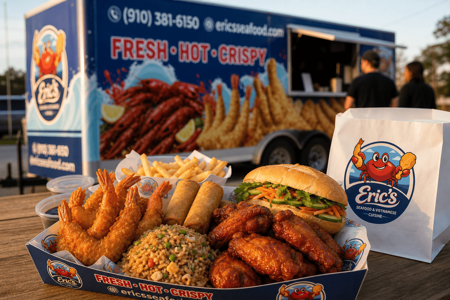 After-Work Dinner in Jacksonville, NC: Easy Food Truck Meals to Take Home 1 Eric’s Seafood food truck image for After-Work Dinner in Jacksonville, NC: Easy Food Truck Meals to Take Home