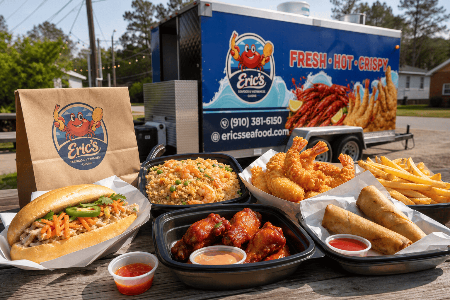 Jacksonville Local Food Guide: Where Seafood, Wings & Vietnamese Street Food Meet 2 Southern fried seafood wings and Vietnamese street food from Eric’s Seafood in Jacksonville NC