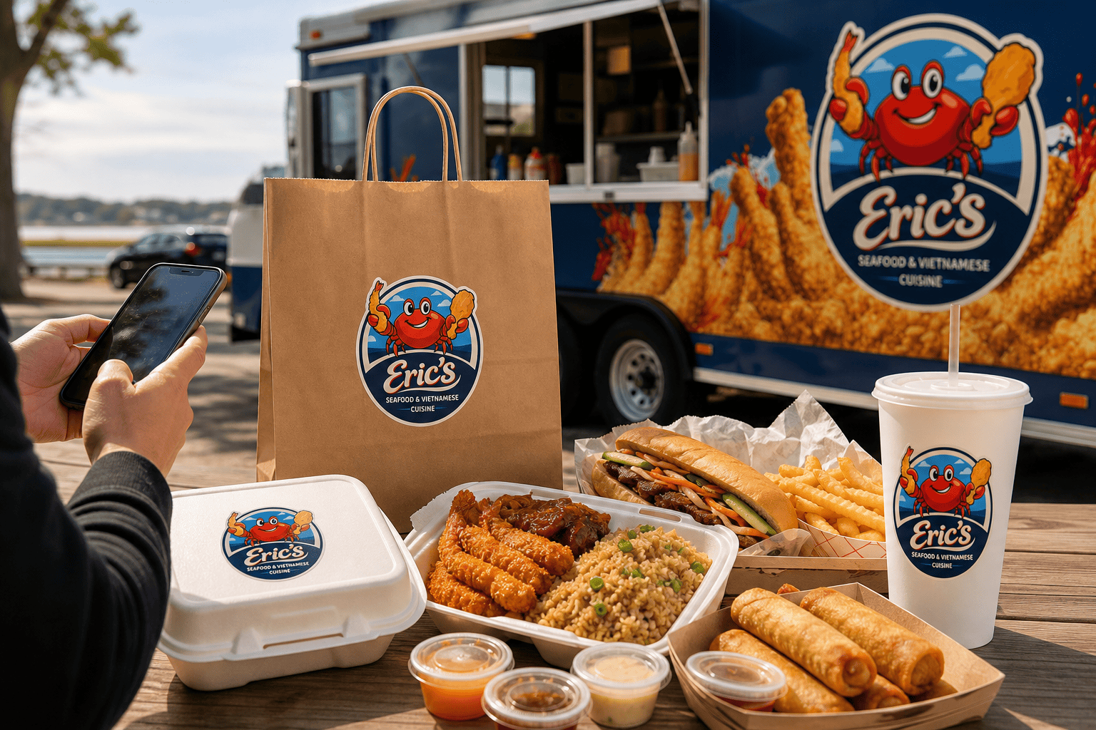 After-Work Dinner in Jacksonville, NC: Easy Food Truck Meals to Take Home 3 Eric’s Seafood food truck image for How to Call Ahead and Order from Eric’s Seafood Food Truck