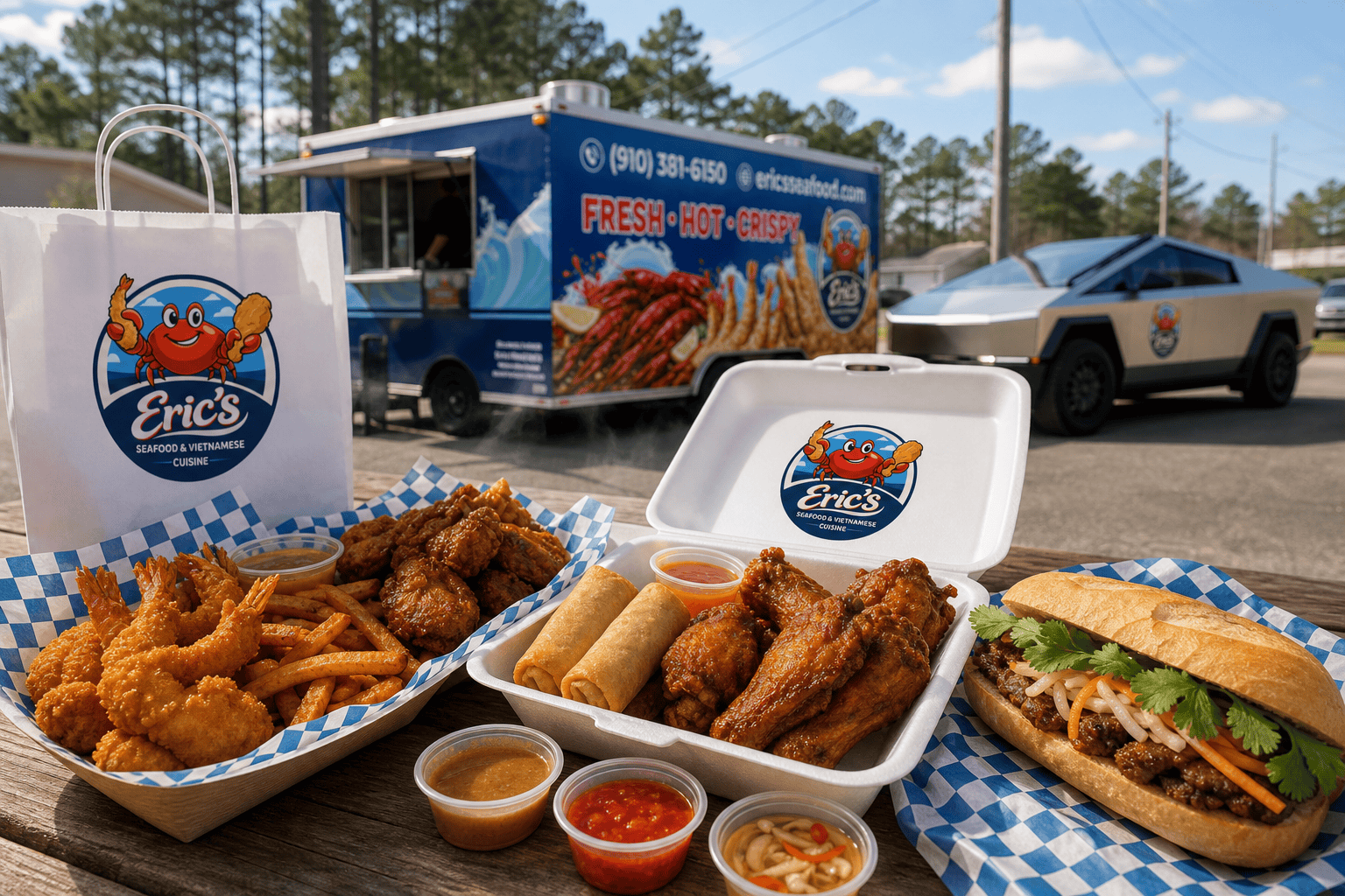 Wings Delivery in Jacksonville, NC: Hot Food Truck Favorites 3 Food truck wings order from Eric’s Seafood Jacksonville NC