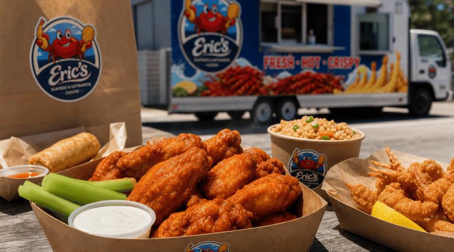 Eric’s Seafood food truck image for Chicken Wings or Buffalo Wings: What Should You Order Today?