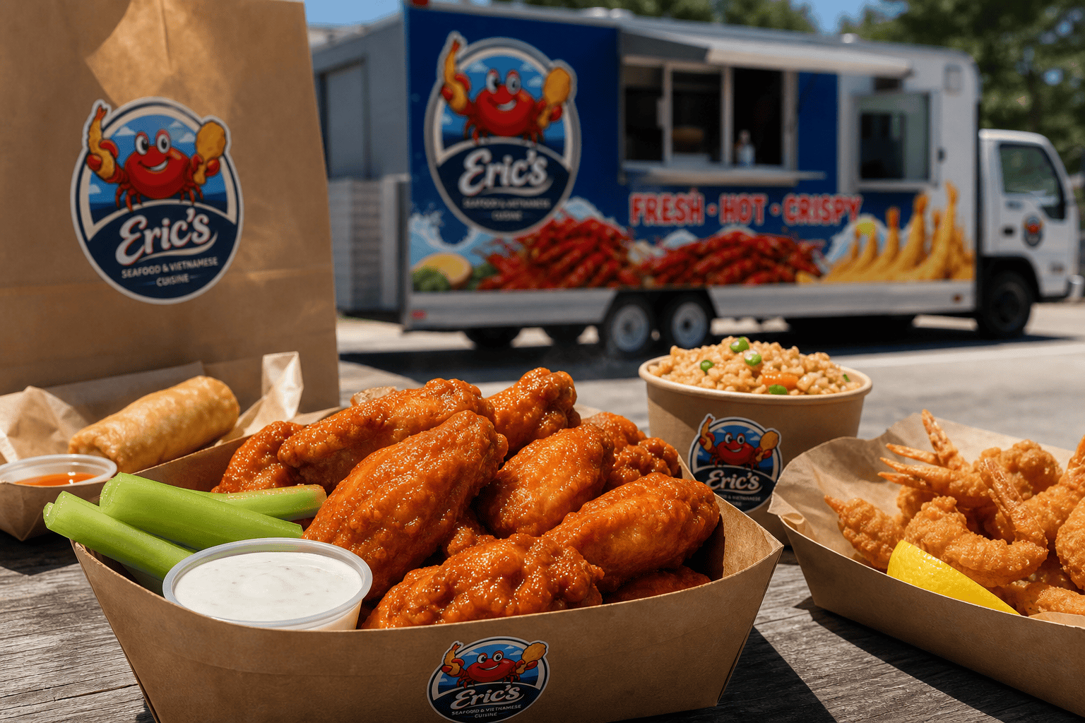 Chicken Wings or Buffalo Wings: What Should You Order Today? 1 Eric’s Seafood food truck image for Chicken Wings or Buffalo Wings: What Should You Order Today?