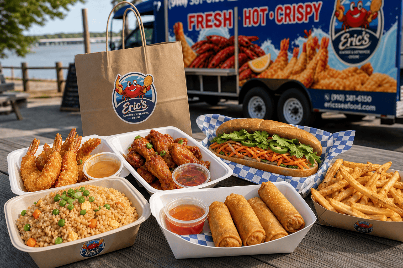 Eric’s Seafood food and takeout for Food Truck Lunch for Church Groups and Community Gatherings in Jacksonville, NC