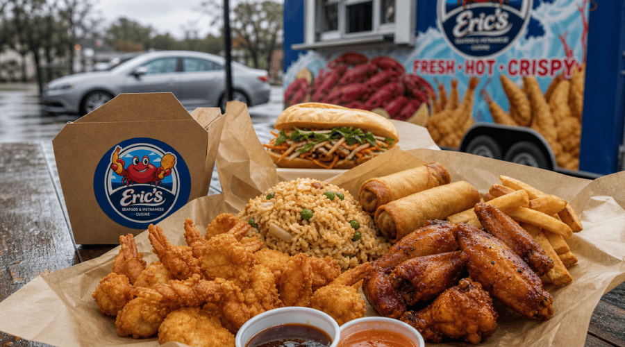 Eric’s Seafood food truck image for Rainy Day Comfort Food in Jacksonville, NC: Hot Seafood, Wings & Fried Rice