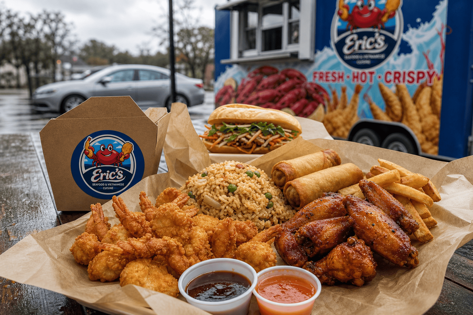 Eric’s Seafood food truck image for Rainy Day Comfort Food in Jacksonville, NC: Hot Seafood, Wings & Fried Rice