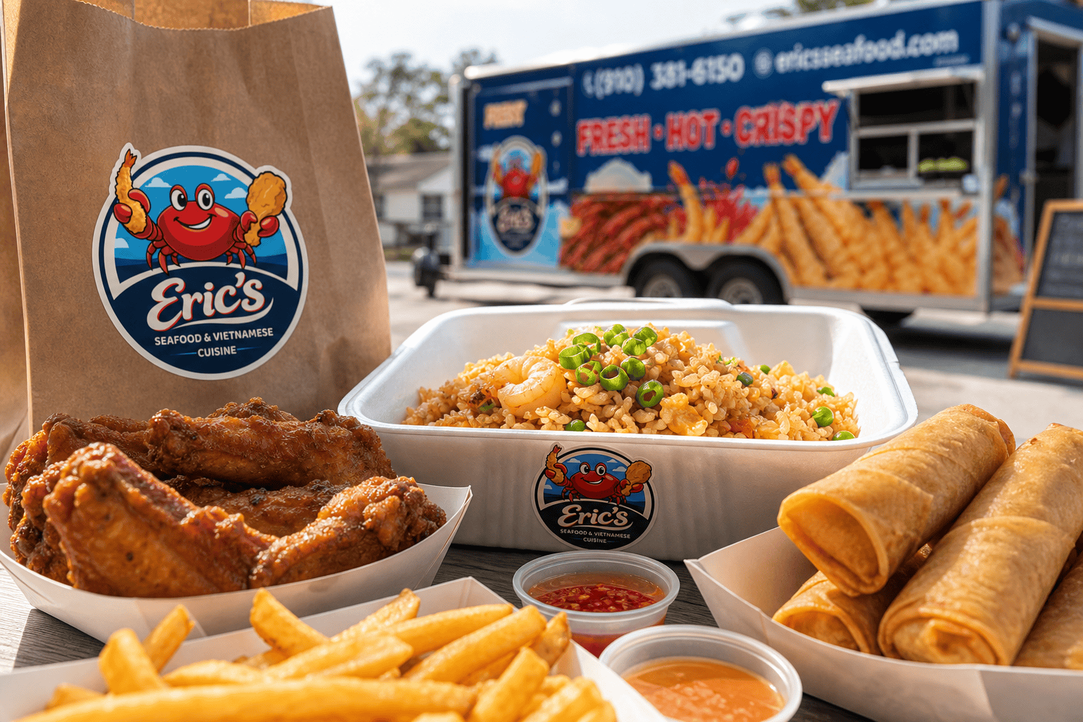 Eric’s Seafood food and takeout for Easy Family Dinner in Jacksonville, NC: Food Truck Meals Everyone Can Enjoy
