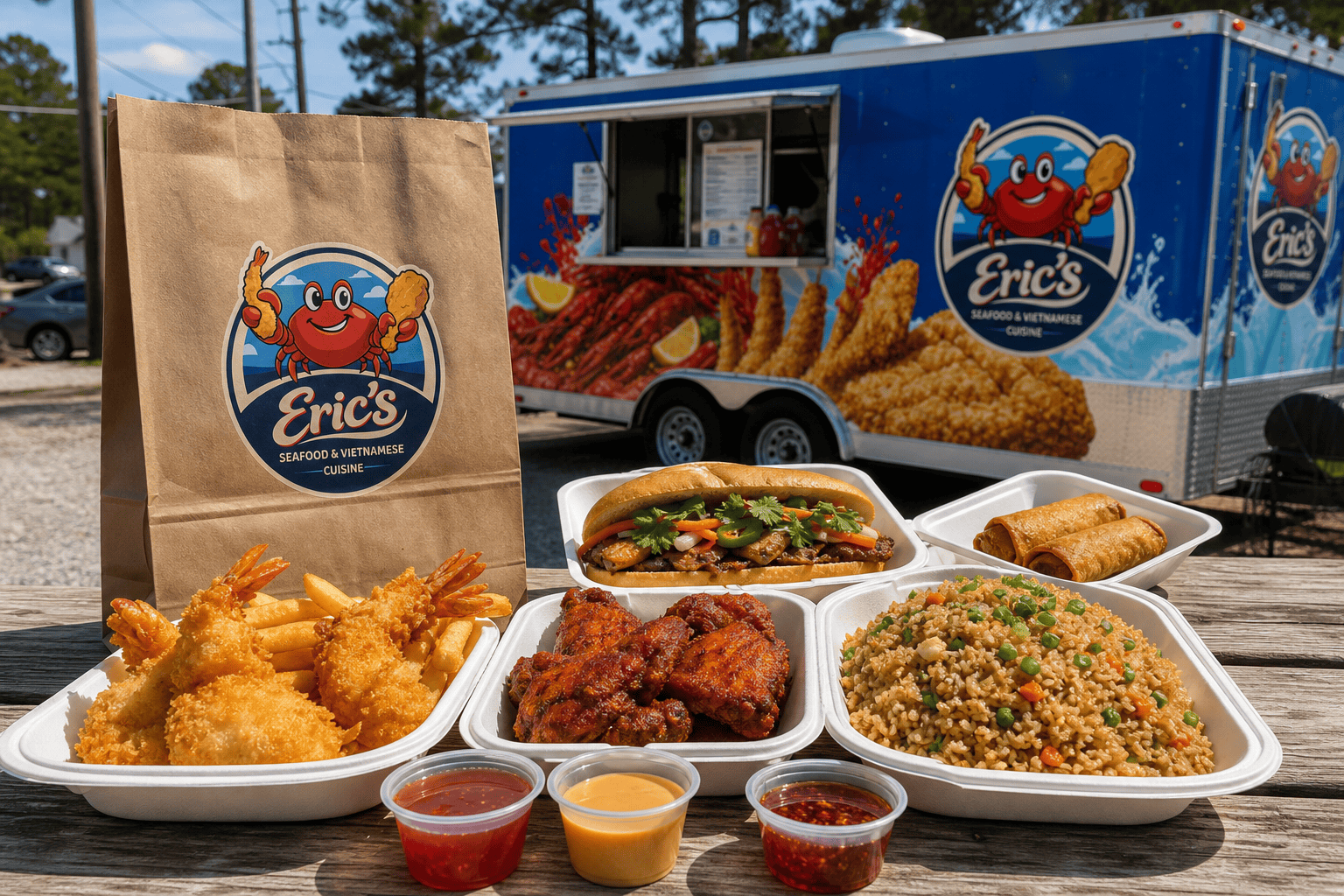 Pickup or Delivery? How to Order from Eric’s Seafood in Jacksonville, NC 1 Eric’s Seafood pickup and delivery food truck order Jacksonville NC