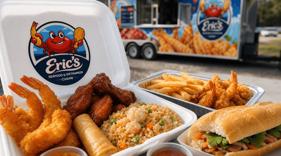 Eric’s Seafood food truck image for Best Food Near Camp Lejeune: Seafood, Wings & Vietnamese Favorites