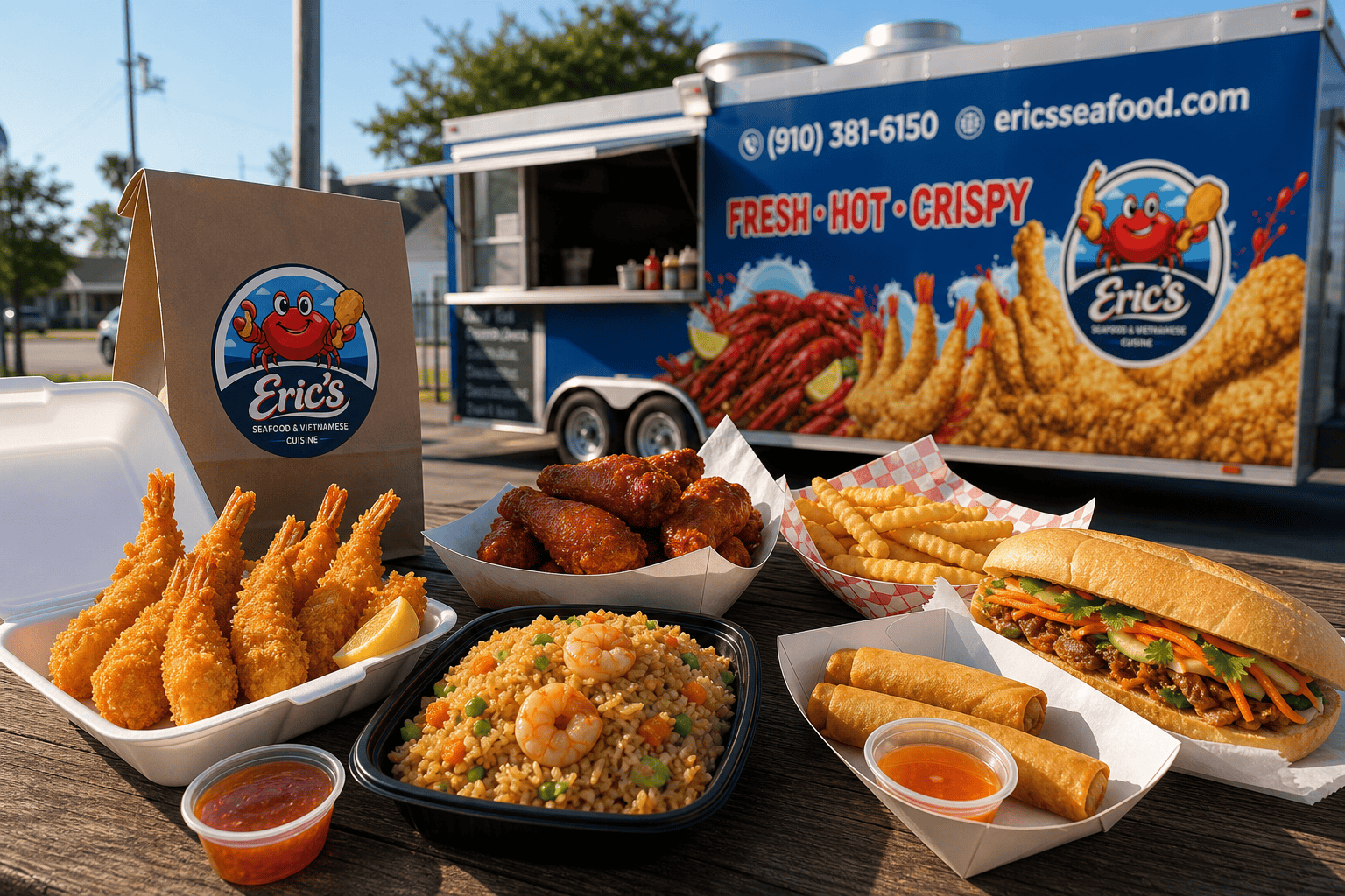 How to Hire a Seafood & Vietnamese Food Truck for Your Local Event 2 Eric’s Seafood food and takeout for How to Hire a Seafood & Vietnamese Food Truck for Your Local Event