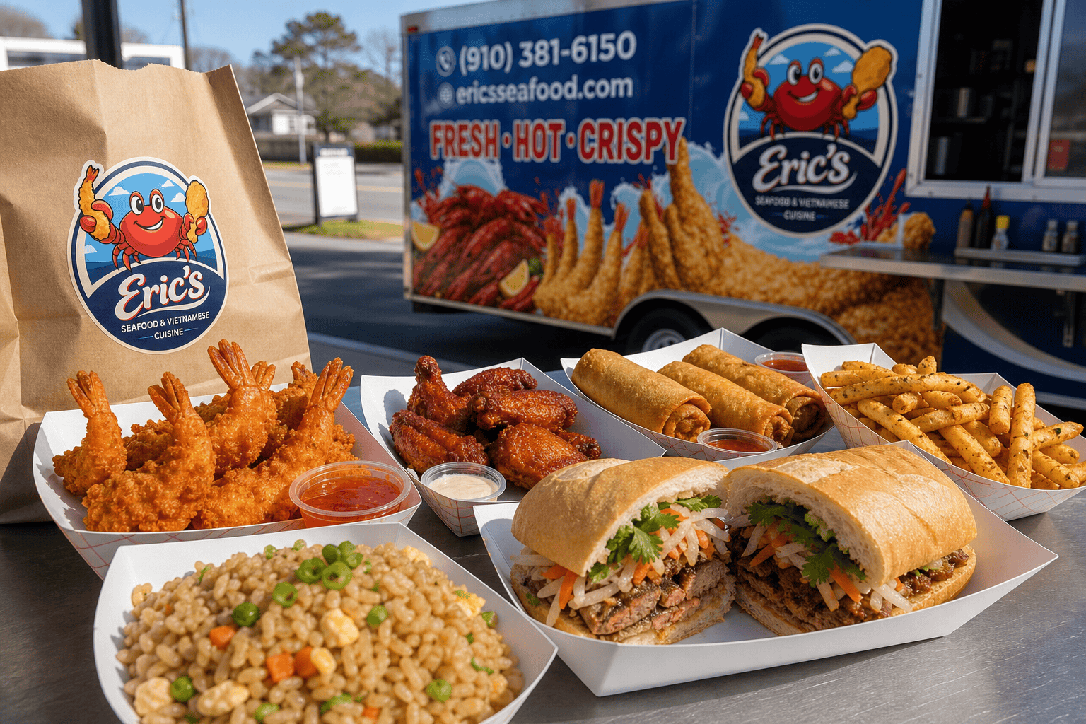 Eric’s Seafood food and takeout for Egg Rolls, Fries & Sides: What to Add to Your Order