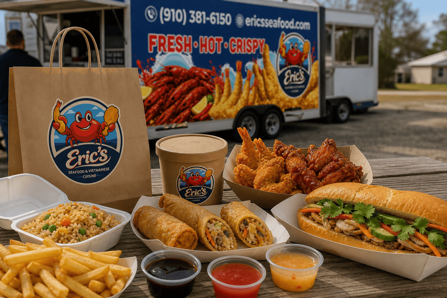 Eric’s Seafood food and takeout for Egg Rolls, Fries & Sides: What to Add to Your Order