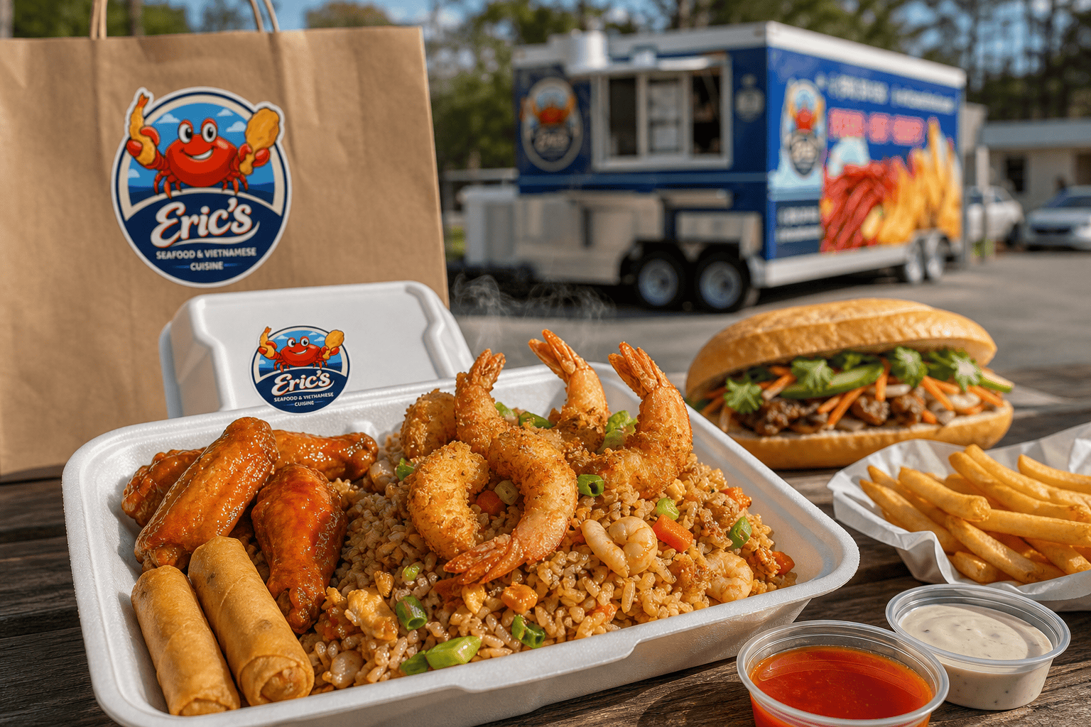 House Special Fried Rice: A Filling Food Truck Favorite 1 Eric’s Seafood food truck image for House Special Fried Rice: A Filling Food Truck Favorite