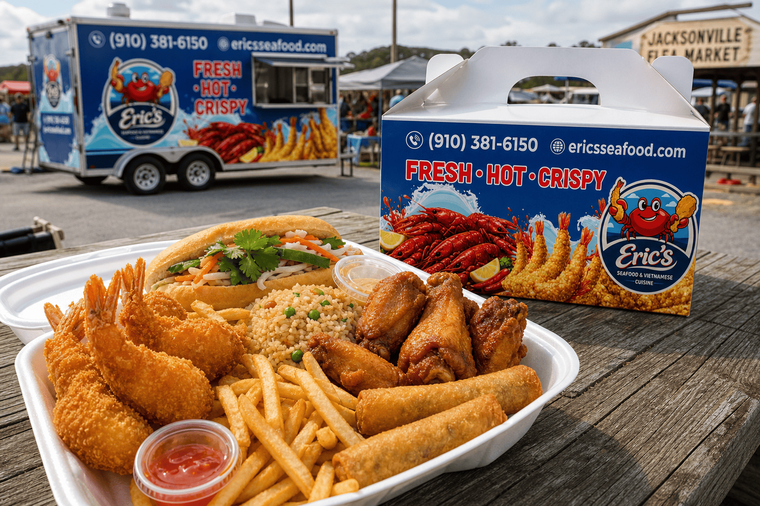 Weekend Food Near Jacksonville Flea Market: Visit Eric’s Seafood Food Truck 2 Eric’s Seafood food and takeout for Weekend Food Near Jacksonville Flea Market: Visit Eric’s Seafood Food Truck