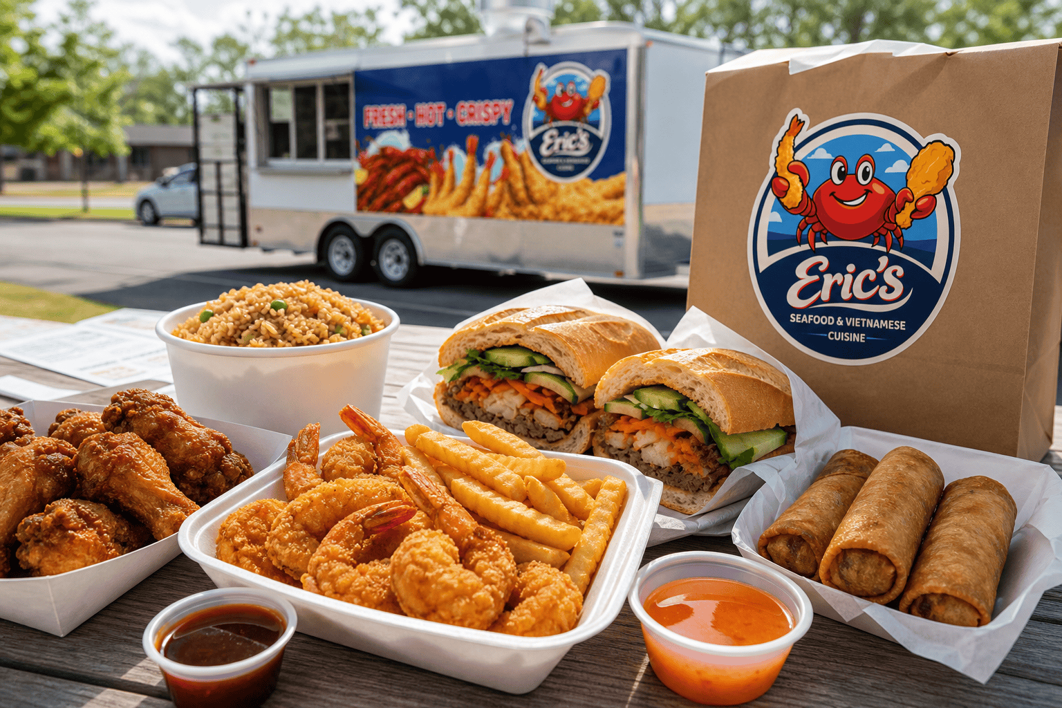 Eric’s Seafood menu items for back to school dinner Jacksonville NC