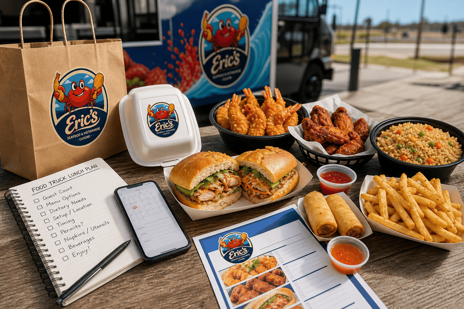 How to Plan a Food Truck Lunch for a Small Event in Jacksonville, NC 1 Eric’s Seafood food truck image for How to Plan a Food Truck Lunch for a Small Event in Jacksonville, NC