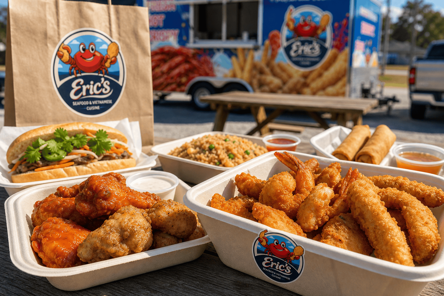 Best Seafood and Wings Combo in Jacksonville, NC 1 Eric’s Seafood food truck image for Best Seafood and Wings Combo in Jacksonville, NC