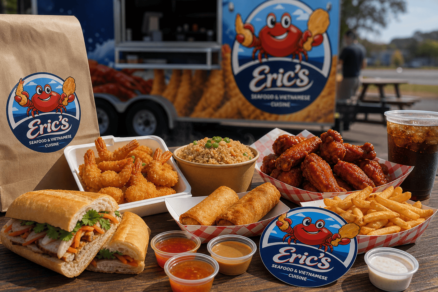 Best Seafood and Wings Combo in Jacksonville, NC 2 Seafood and wings combo tray from Eric’s Seafood in Jacksonville NC