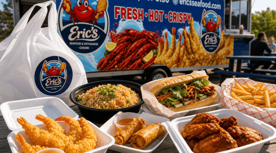Eric’s Seafood food truck image for Best Takeout Food in Jacksonville, NC: Seafood, Wings & Vietnamese Favorites