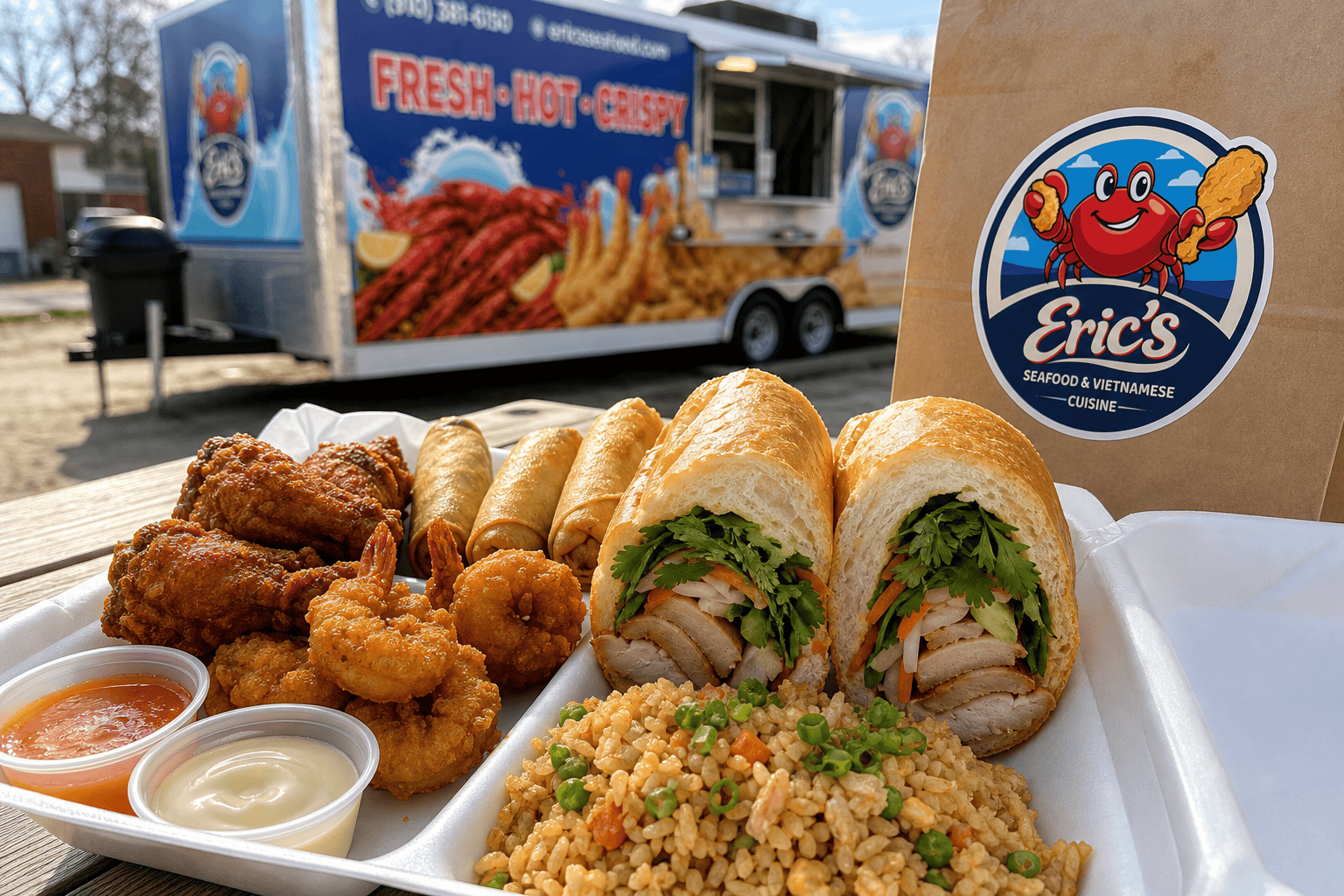 Seafood Delivery in Jacksonville, NC: Fried Shrimp, Fish & More 3 Seafood takeout from Eric’s Seafood and Vietnamese Cuisine