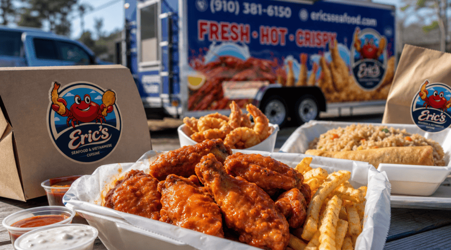 Eric’s Seafood food truck image for Wings Near Me in Jacksonville, NC: Hot Food Truck Wings Made Fresh